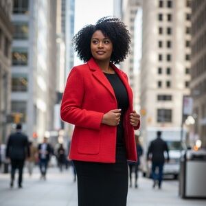 Josephine Chaus Women's Red Wool & Mohair Jacket